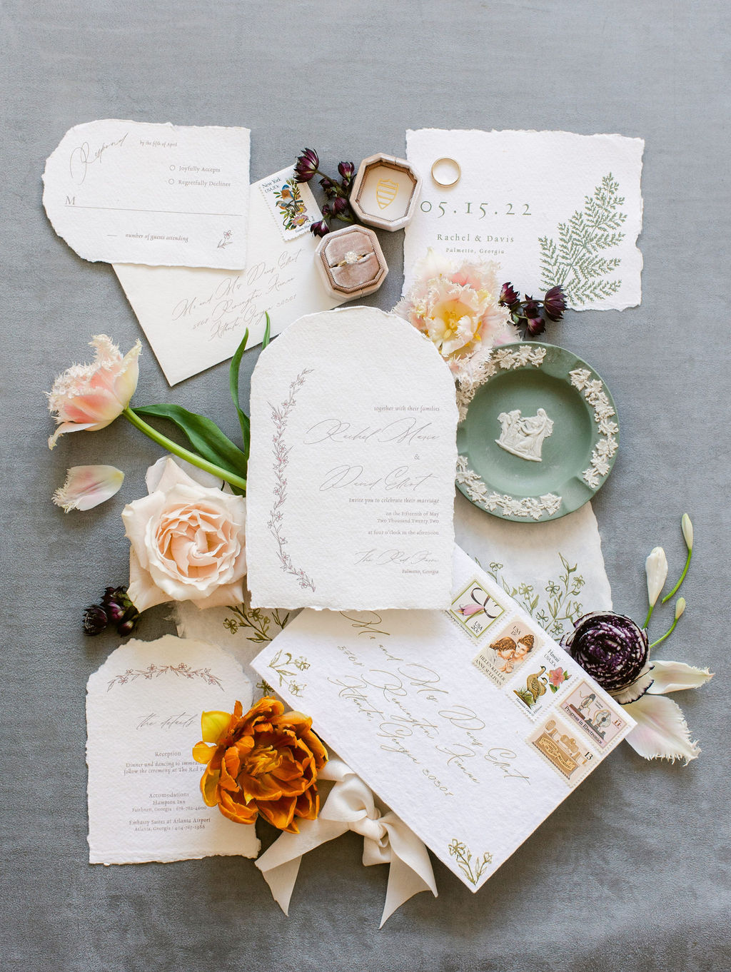 Romantic wedding invitations